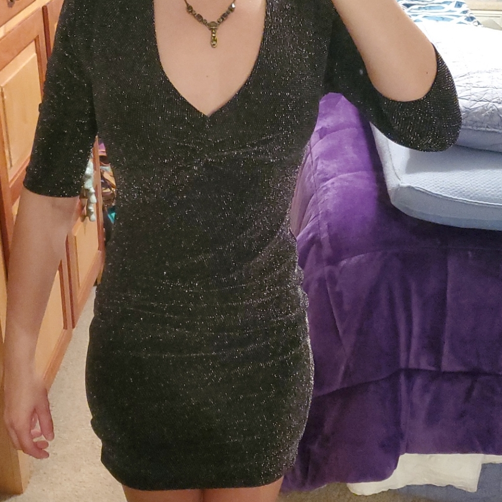 Black and gold party dress